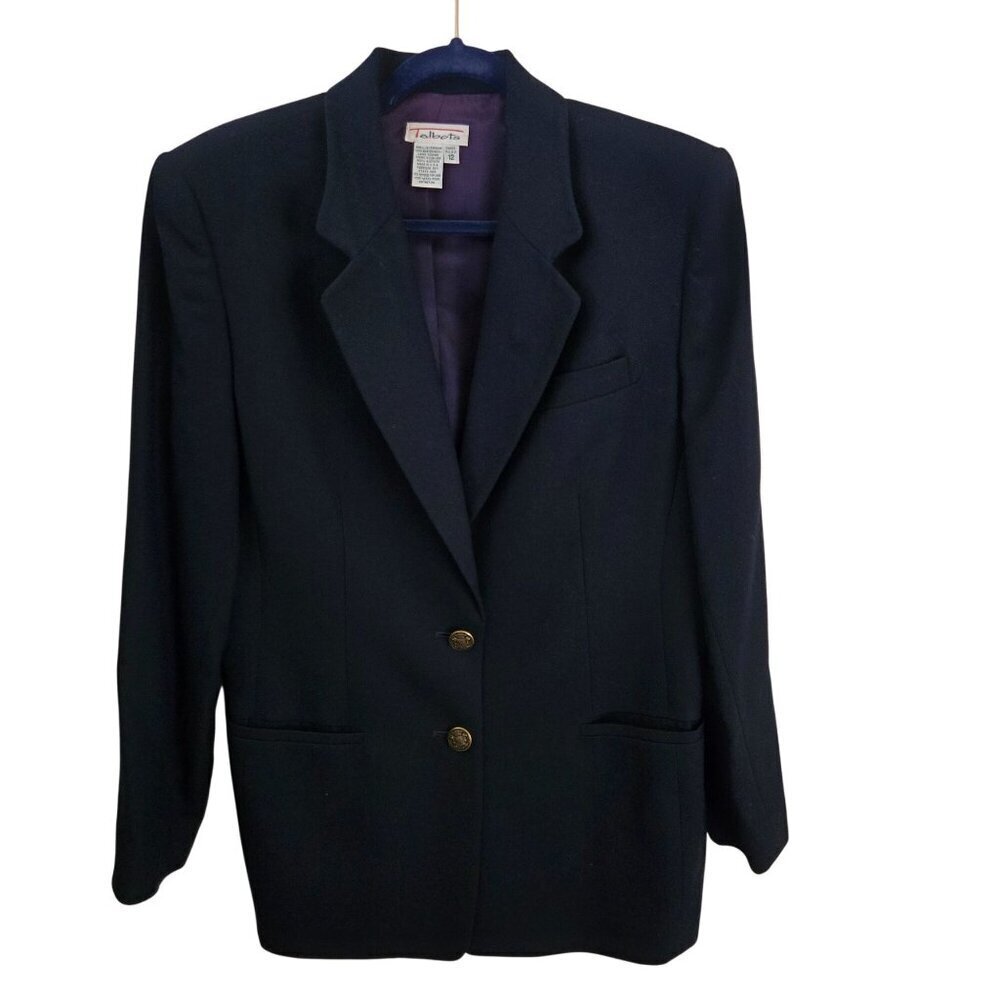 Talbots Vintage Classic Worsted Wool Made In USA  Single Breasted Blazer Size 12